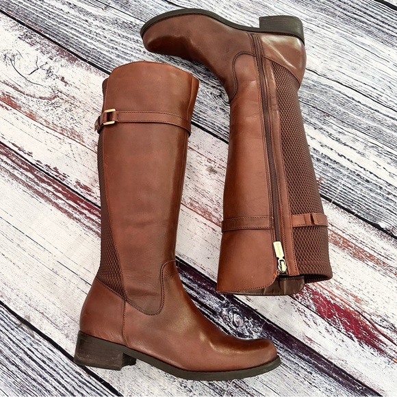 Blondo Viva Tall Leather Riding Boots Butterscotch Brown Waterproof - Picture 1 of 10